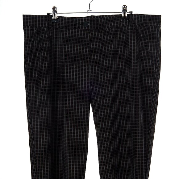 Betabrand Black Grid Plaid Dress Pants Work Wear Women's 2XL Tall - Picture 2 of 6